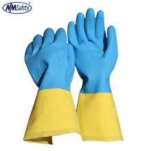 NMSAFETY Bio color Neoprene glove flocklined chemical industrial gloves